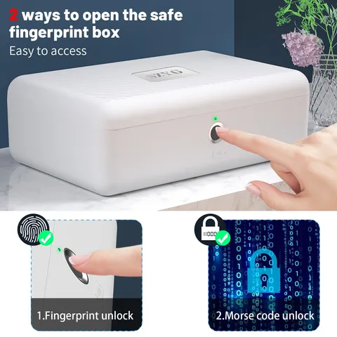 SZYG Biometric Fingerprint Box Jewelry Security Lock Safe Home Safety Gifts