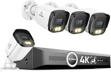 SANNCE 4K 8MP PoE Security Camera System - 8CH 8MP NVR with 4PCS 4K  Cameras
