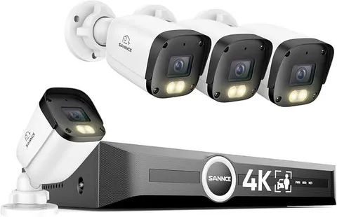 SANNCE 4K 8MP PoE Security Camera System - 8CH 8MP NVR with 4PCS 4K  Cameras