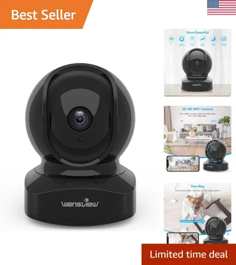 High Definition 2K Pet Monitoring Camera with Motion Alerts & Waterproof Design