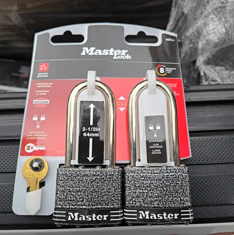 Master Lock 580TLJHC Outdoor Keyed Padlock 2‑Pack Keyed A