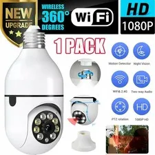 (2pcs)Security Camera 1080P E27 Light Bulb Wireless WiFi Camera 360°Night