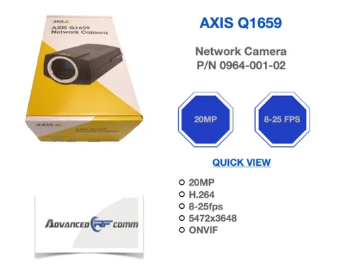 Axis Q1659 20MP Professional Network Camera  - NEW P/N 0964-001-02