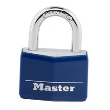 Master Lock Blue Vinyl Covered Aluminum Keyed Small Lock for Gym or Padlock