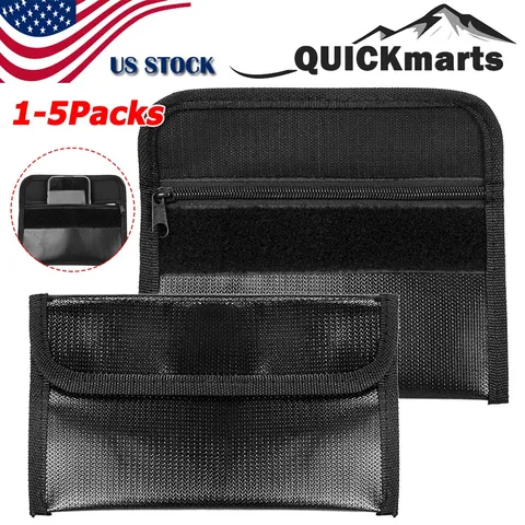 1-5 Pcs Fireproof Waterproof Money Bag Pouch Storage for Cash Valuables Passport