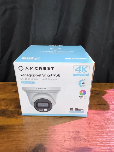 £Amcrest 4K POE AI IP Security Camera  8MP Turret Color Night Vision (D2)