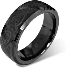 T5577 RFID 125Khz Chip Dragon Pattern Ceramic Ring Rewritable Clone EM4100 Cabin