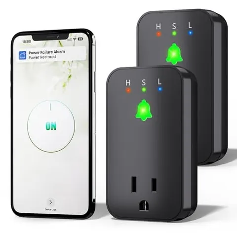 Smart WiFi Power Outage Alarm 2 Pack Freezer Alert Loud 110dB App Notifications