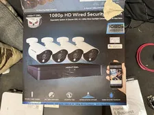 Night Owl 1080p Wired Security System 8-Ch DVR 4 Cameras Night Vision Spotlight