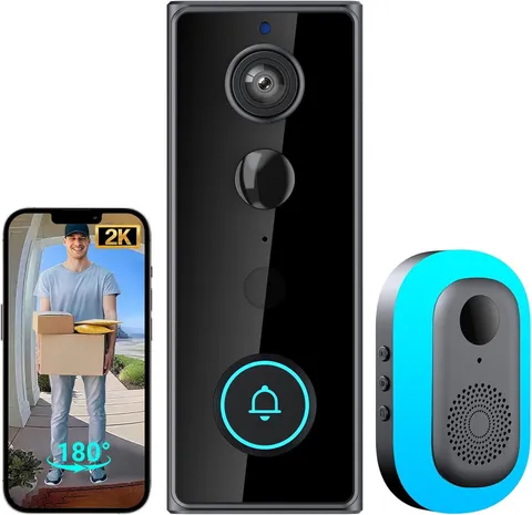 TTJ Video Doorbell Camera 2K with Chime, , Head-to-Toe View T07-04