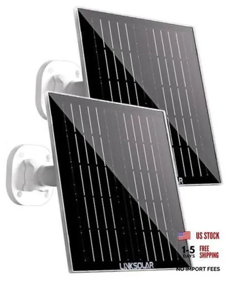 Dual 5W Solar Panels for Ring Camera Doorbell, All-in-1 Glass Solar Middle-5W*2