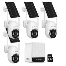 Anakk 4MP Solar Security Cameras Outdoor Wireless,Home Security System 4-Cam Kit