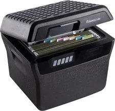 Charcoal Gray Waterproof and Fireproof Safe, Lock Box with Keypad for Documents 