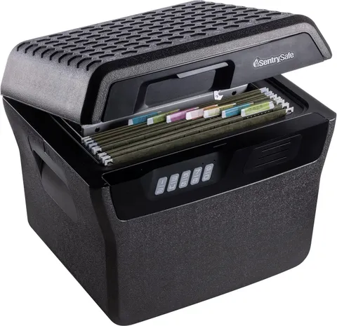 Charcoal Gray Waterproof and Fireproof Safe, Lock Box with Keypad for Documents 