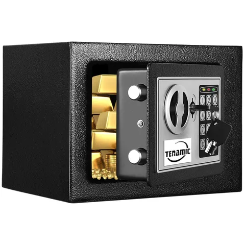 Anti-Corrosion Steel Safe Box, Electronic Keypad, 0.23 Cu Ft