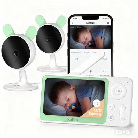 4.3'' 1080P wifi Baby Monitor with vedio,4.3'' 4X Zoom LCD  Display, AI Motion