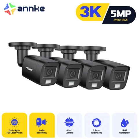 ANNKE 3K 4IN1 Security Camera 5MP Video Outdoor Color Night Audio Recording AI
