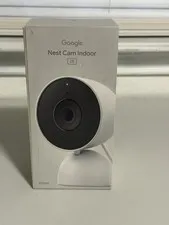 Google Nest Cam Indoor Wired 3rd Gen 2K HDR Night Vision Secure Cam Snow 