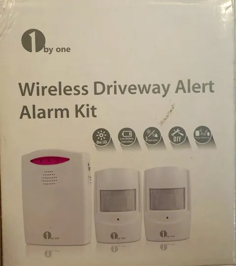 1byone Wireless Driveway Alert Alarm Kit, Receiver & PIR Motion Sensor, DIY