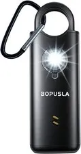 Police Magnum Personal Safety Alarm Keychain- 135dB LED Rechargeable Siren-Black