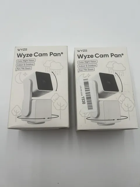 Lot Of Two Wyze Cam Pan v3 Indoor/Outdoor IP65 1080P 360° Pan/Tilt/Zoom Wi-Fi