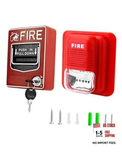 Wired Emergency Sound and Light Fire Alarm Station, 12 / 24V DC Wired Strobe