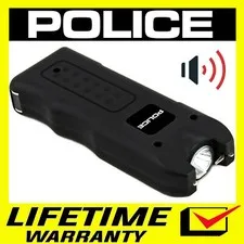 POLICE Stun Gun 628 700 BV Self Defense Rechargeable LED Flashlight Siren Alarm