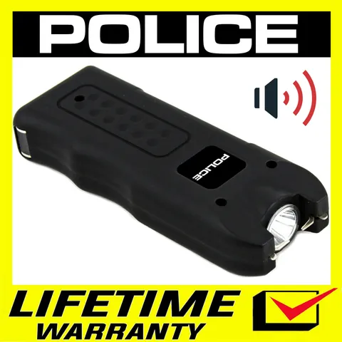POLICE Stun Gun 628 700 BV Self Defense Rechargeable LED Flashlight Siren Alarm