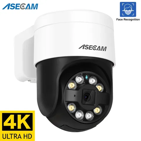 ASECAM 8MP 4K PTZ POE IP Camera Outdoor AI Face Detection Audio H.265