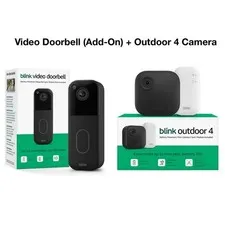 Blink Outdoor 4 Wireless Camera Security System & Blink Video Doorbell BUNDLE