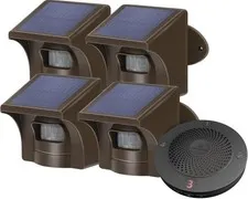Solar Wireless Driveway Alarm System (1/2 Mile Range, 1 Receiver & 4 Solar Senso