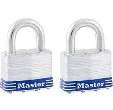 2 MASTER LOCK 3D LAMINATED STEEL KEYED PADLOCK 9/32" X 3/4"