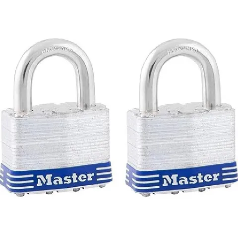 2 MASTER LOCK 3D LAMINATED STEEL KEYED PADLOCK 9/32" X 3/4"