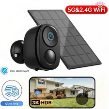 Solar Powered Security Cameras Wireless Outdoor Battery Powered 4MP Surveillance