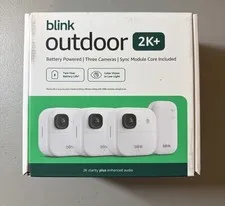 Blink Outdoor 2K+ (newest model) Wireless 3 Camera Smart Security System White