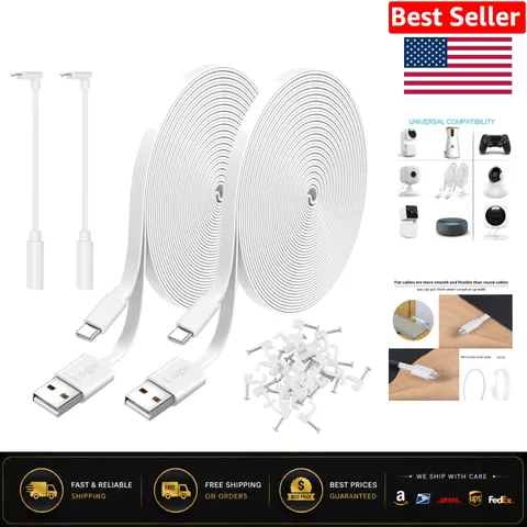 25FT Extension Cable 2-Pack for Wyze Cam & Blink - Waterproof Convenience