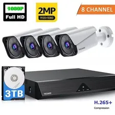 TOGUARD 8CH 5MP Lite DVR HD 1080P CCTV Home Security Camera System Night Vision