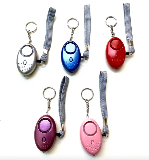 Safe Sound Alarm Keychain With LED Light, Self defense key chain, 5 colors, USA