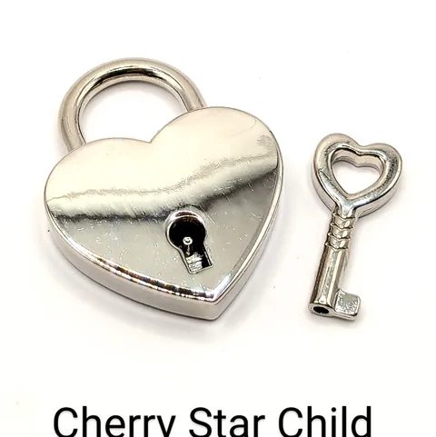 Wonderful silver plated working heart lock with key for necklace diary suitcase