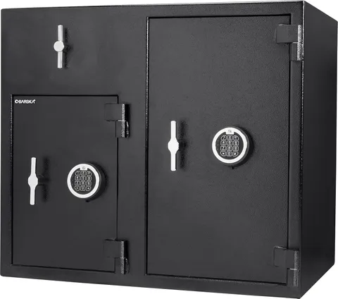 Secure Large Digital Safe with Drop Slot & Dual Keypad Access for Cash Handling