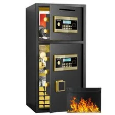 6.0 Cu Ft Double Door Safe, Digital Lock with Hidden Code, Fireproof Waterproof