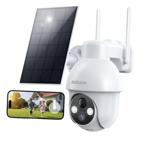 2K Solar Security Cameras Wireless Outdoor, 360°PTZ Outdoor Camera | 2K-1PACK