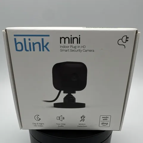 Blink Mini Indoor Plug-In HD Wi-Fi Camera, Alexa, Motion/Night/2-Way, Black