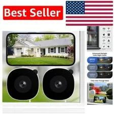 No Drill 2-Pack Security Cameras: Color Night Vision & AI Human Detection