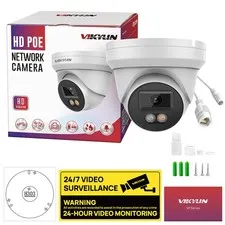 Vikylin 5MP POE Camera ONVIF Full Color IP Camera Dual Light Outdoor Indoor