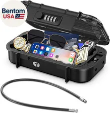 Portable Lock Box, Beach Security Box for Travel, Waterproof Lockable Box with R