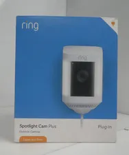 Ring Spotlight Cam Plus, Plug-In Outdoor Camera White