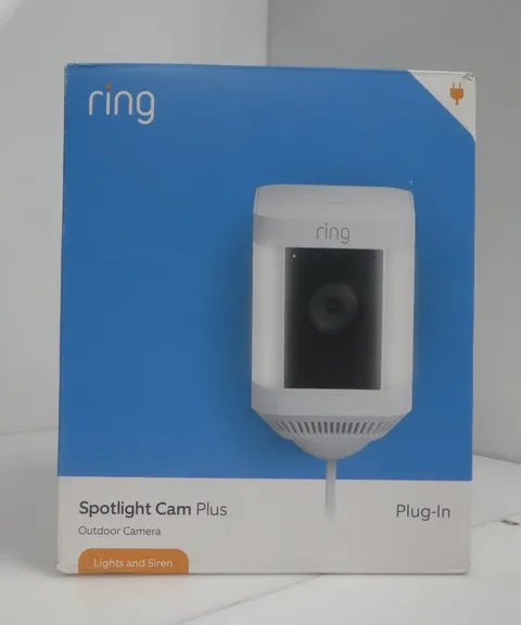 Ring Spotlight Cam Plus, Plug-In Outdoor Camera White