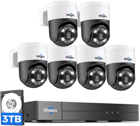 [300°Pan 90°Tilt+Human Tracking]  4K Poe PTZ Camera System,Nvr Security Camera S