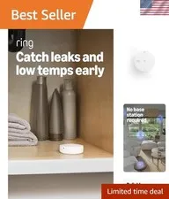 Alarm Flood & Freeze Sensor | Protect from Water Damage & Frozen Pipes | Real-Ti